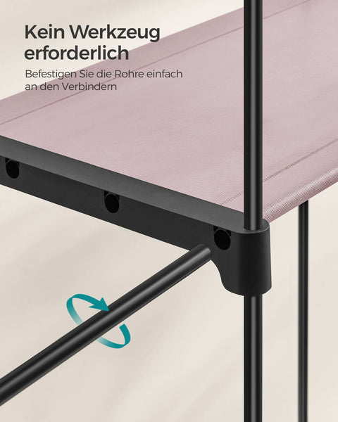 Rootz Fabric Wardrobe - Portable Clothes Closet - Storage Organizer - Non-Woven Fabric - Metal Tubes - Lavender Purple - 140cm x 43cm x 174cm