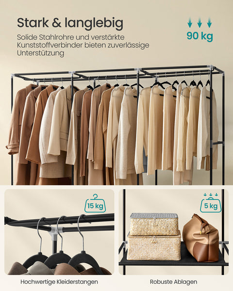 Rootz Wardrobe - Clothes Storage - Garment Organizer - Spacious Storage - 45 x 188 x 176 cm