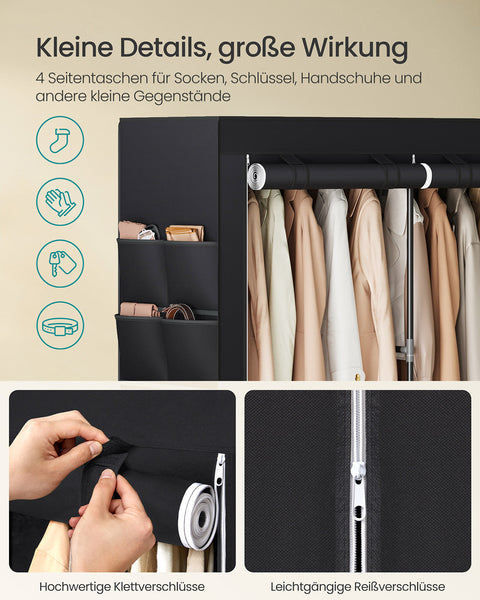 Rootz Wardrobe - Clothes Storage - Garment Organizer - Spacious Storage - 45 x 188 x 176 cm