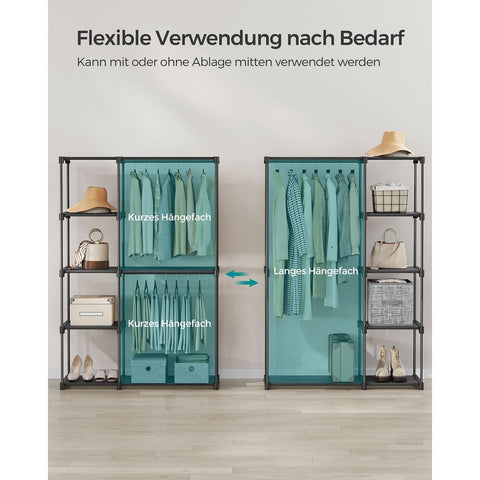 Rootz Portable Wardrobe - Cupboard - Organiser - Wardrobe - 43 x 124 x 182 cm