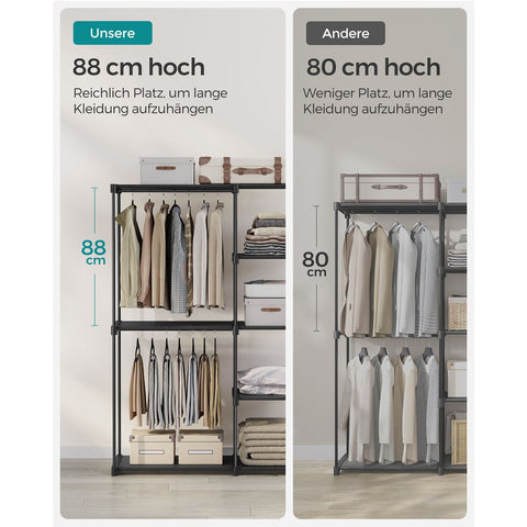 Rootz Portable Wardrobe - Cupboard - Organiser - Wardrobe - 43 x 124 x 182 cm