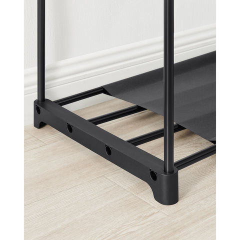 Rootz Black Steel and Plastic Wardrobe - Clothes Organizer - Storage Cabinet - Heavy Duty - Spacious - Easy Assembly - 43cm x 151cm x 166cm