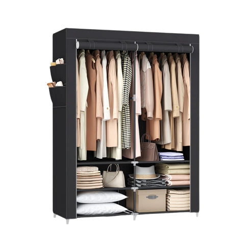 Rootz Fabric Cabinet Wardrobe - Clothes Organizer - Storage Unit - Space Saving - 45 x 127 x 176 cm