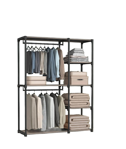 Rootz Black Drawer Organizer - Storage System - Space Saver - Non-Woven Fabric - 43cm x 124cm x 182cm