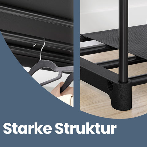 Rootz Black Drawer Organizer - Storage System - Space Saver - Non-Woven Fabric - 43cm x 124cm x 182cm