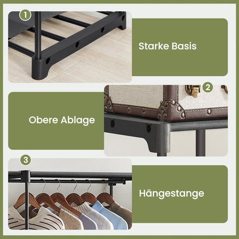 Rootz Steel Wardrobe - Clothes Organizer - Storage Unit - Durable with High Load Capacity - 43 x 151 x 166 cm