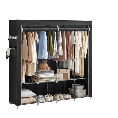 Rootz Fabric Cabinet Wardrobe - Storage Organizer - Clothes Storage - Space-Saving Design - 45 x 170 x 167 cm