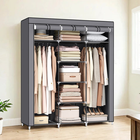 Rootz Folding Cabinet - Portable Wardrobe - Textile Closet - Dust-Free Storage - 150cm x 175cm x 45cm