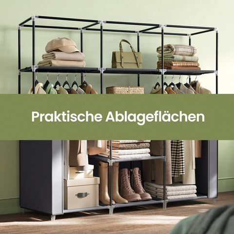 Rootz Folding Cabinet - Portable Wardrobe - Textile Closet - Dust-Free Storage - 150cm x 175cm x 45cm