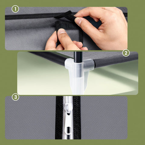 Rootz Folding Cabinet - Portable Wardrobe - Textile Closet - Dust-Free Storage - 150cm x 175cm x 45cm