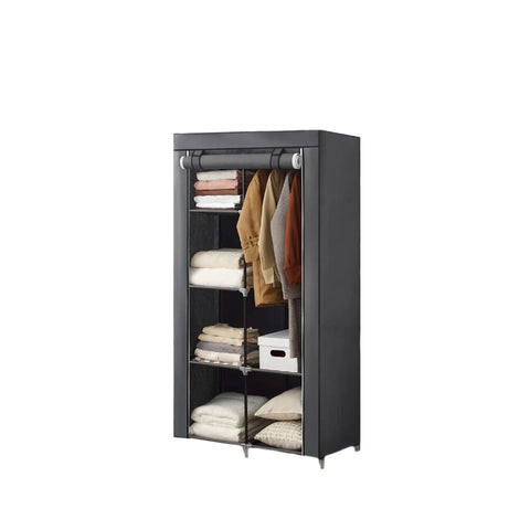 Rootz Fabric Wardrobe - Clothes Storage - Space Organizer - Maximizes Space - 88cm x 170cm x 45cm