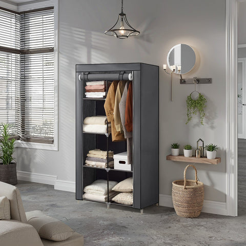 Rootz Fabric Wardrobe - Clothes Storage - Space Organizer - Maximizes Space - 88cm x 170cm x 45cm