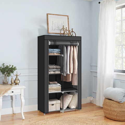 Rootz Fabric Wardrobe - Clothes Organizer - Storage Solution - Space-Saving Design - 88cm x 45cm x 170cm