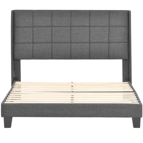 Rootz Double Bed with Headboard - Elegant Bed - Comfortable Bed - Optimal Support - 146L x 208W x 111H cm