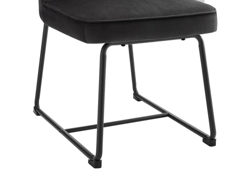 Rootz Black Velvet Dining Chairs - Modern Dining Seats - Elegant Upholstered Chairs - Comfy High-Density Foam - 46L x 45W x 81.5H cm