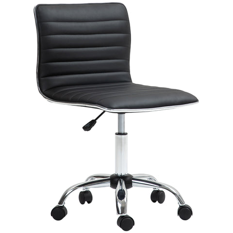 Rootz Height Adjustable Salon Chair - Swivel Chair - Office Chair - Ultimate Comfort - 48 x 52 x 78-90 cm - Black - Faux Leather