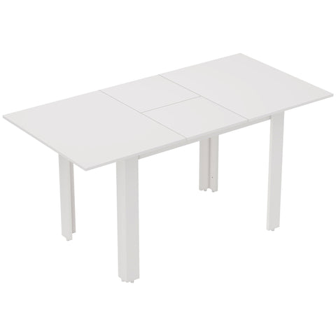 Rootz Extendable Dining Table - Adjustable Kitchen Table - Space-Saving Dining Table - White - Seats 4-6 People - 120-160 x 80 x 78 cm