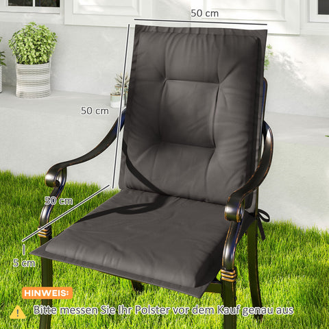 Rootz 4pc Chair Cushion Set - Seat Cover - Outdoor Pad - UV & Water-Resistant - 108cm x 50cm x 5cm - Grey
