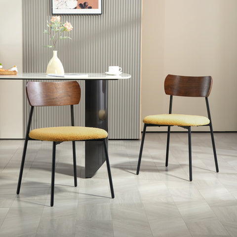 Rootz Set of 2 Dining Room Chairs - Kitchen Chairs - Fuel-Fabric Seat - Comfort & Style - 46x48x72cm
