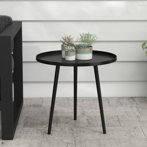 Rootz Outdoor Side Table - Coffee Table - End Table - Versatile Usage - Modern Design - Protective Edge - Ф40 x 50H cm - Steel
