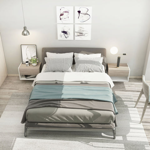 Rootz 2-Piece Wall Bedside Tables - Night Dresser - Side Table - Space Saving - 46 x 30 x 30 cm