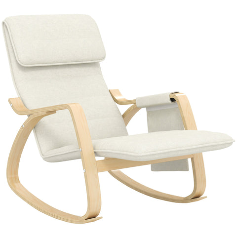Rootz Rocking Chair Relaxing Armchair - Adjustable Foot Stool - Recliner Chair - Comfort & Style - 67cm x 110cm x 91cm