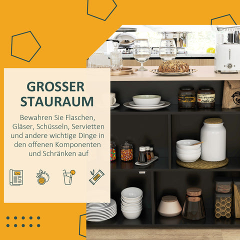 Rootz 3 Piece Barset - Bar Table Set - Foldable Dining Set - 6 Storage Compartments - 116x70x89.5cm