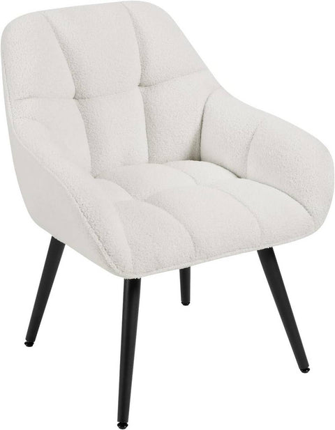 Rootz Relax Armchair Lounge Chair - Wing Chair - Terry Fabric - Ergonomic Comfort - 64cm x 78.5cm x 68.5cm - White