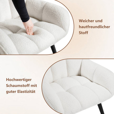 Rootz Relax Armchair Lounge Chair - Wing Chair - Terry Fabric - Ergonomic Comfort - 64cm x 78.5cm x 68.5cm - White