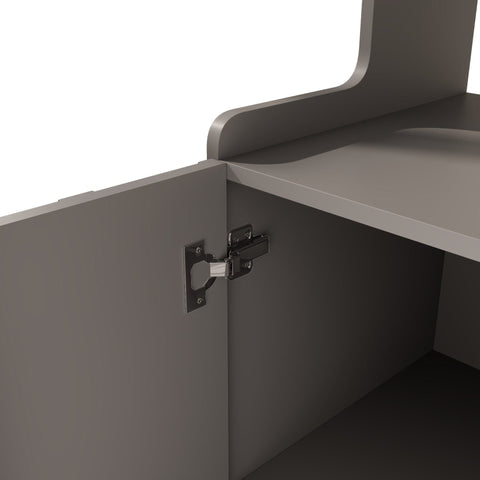 Rootz Modern Sideboard - Grey Storage Cabinet - Open Storage Shelf - Elegant Design - 120 x 40 x 150.8 cm