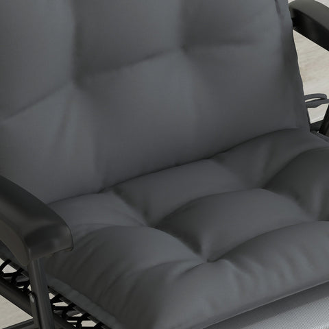 Rootz 2 Piece Sun Lounger Set - Garden Lounger Cushions - Upholstered Pads - Water-Repellent, Fade-Resistant - 50x116x5 cm -  Grey