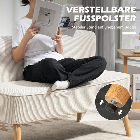 Rootz 2-Seater Sofa - Loveseat - Couch - Soft Padding - Easy-Care Fabric - 117cm x 56.5cm x 77cm