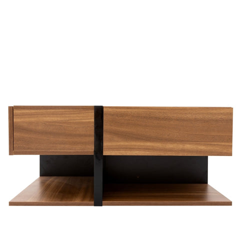 Rootz Modern Coffee Table - Stylish Centerpiece - Square Table - Versatile Storage - 78L x 78W x 36H cm