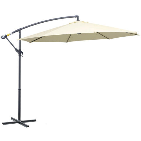 Rootz Decentrated Tiltable Rotatable Garden Screen - Sunshade - Parasol - Optimal Sun Protection - Dia 3m x 2.5m x 4.8cm Mast