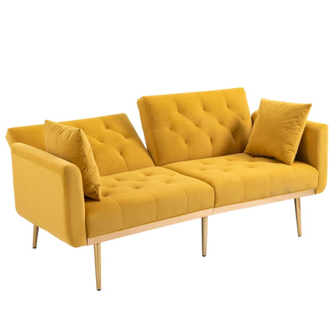 Rootz Velvet-Look 3-Seater Sofa - Sleeper Sofa - Sofa Bed - Multi-Position Backrest - 161.97cm x 77.97cm x 79.98cm
