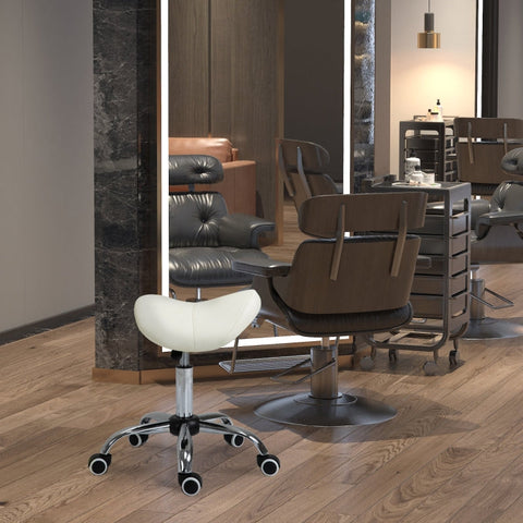 Rootz Saddle Stool - Ergonomic Stool - Height-Adjustable Chair - Promotes Upright Posture - Easy to Clean PU Leather - 52cm x 53cm x (49-61)cm