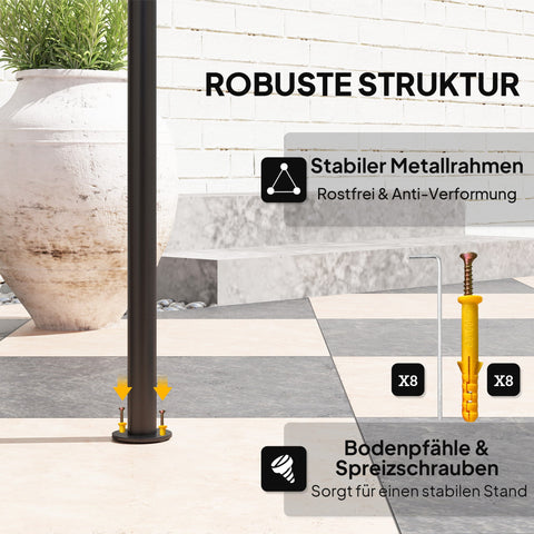 Rootz Grill Pavilion - Outdoor Canopy - BBQ Shelter - Flame-retardant & Water-repellent - 240cm x 150cm x 258cm