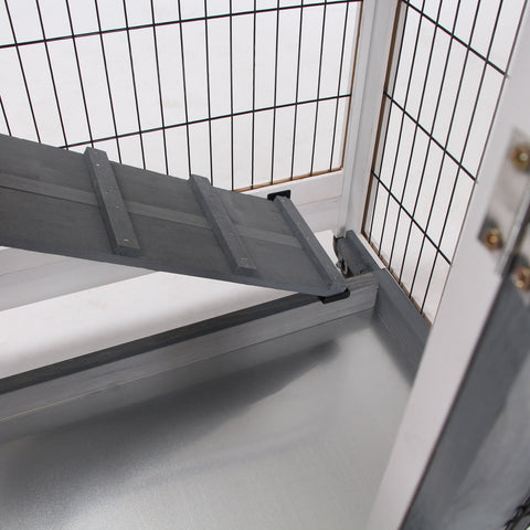 Rootz Rabbit Stable on Wheels - Rabbit Cage - Bunny Hutch - Spacious Comfort - 110cm x 50cm x 88cm