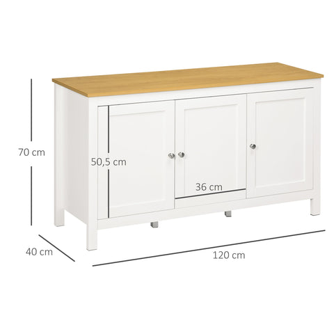 Rootz Sideboard Cabinet - Storage Unit - Buffet Table - Ample Storage - 120cm x 40cm x 70cm