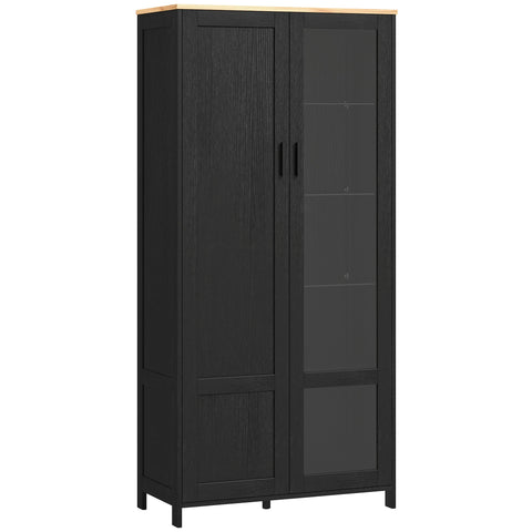 Rootz Kitchen Buffet Display Cabinet - Modern Storage Cabinet - Height-Adjustable Shelves - 76x36x160cm