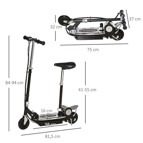 Rootz Electric Scooter 120W - Kids Scooter - Foldable Scooters - Adjustable Height & Safe Fun - 81.5cm x 38cm x 94cm, Max Speed 10 km/h