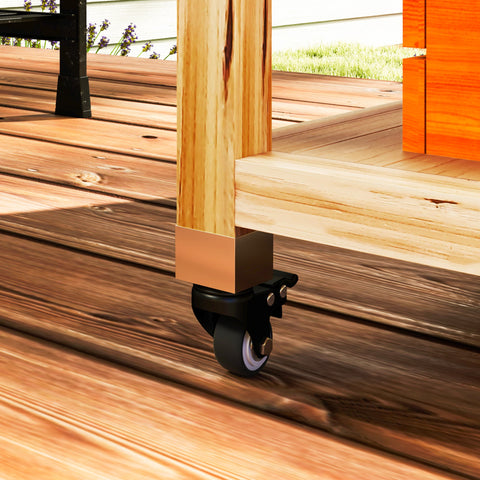 Rootz Outdoor Kitchen Island - Grilling Car - Wooden Kitchen Carts - Stainless Steel - Enhanced Mobility - 134.5l x 50b x 91.5H cm