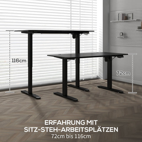 Rootz Electric Standing Desk - Height-Adjustable Desk - Sit Stand Desk - Ergonomic Workstation - 140cm x 70cm x 72-116cm