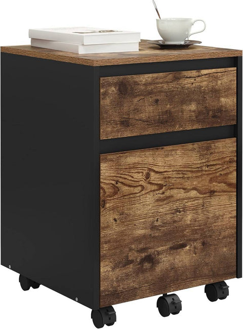 Rootz Filing Cabinet on Wheels - File Cabinet - Rolling Cabinet - High-Quality Wood Material - 40cm x 56cm x 40cm