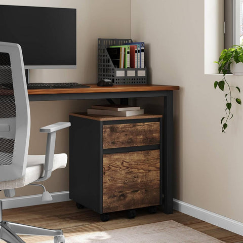 Rootz Filing Cabinet on Wheels - File Cabinet - Rolling Cabinet - High-Quality Wood Material - 40cm x 56cm x 40cm