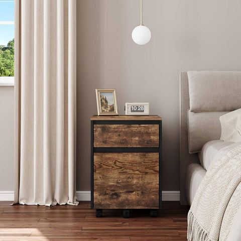 Rootz Filing Cabinet on Wheels - File Cabinet - Rolling Cabinet - High-Quality Wood Material - 40cm x 56cm x 40cm