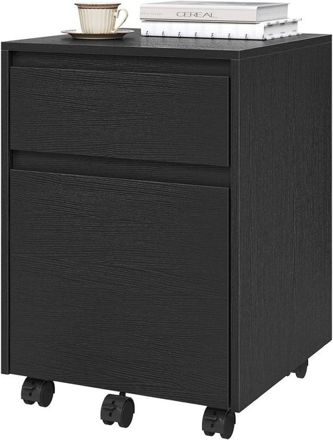 Rootz Roll Container - File Cabinet - Printer Cabinet - Secure Storage - Black - 40x56x40cm