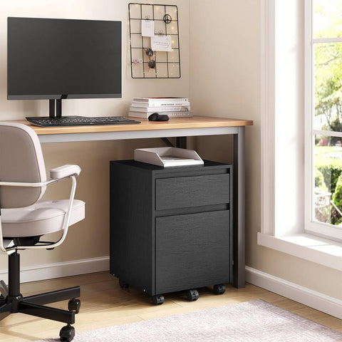 Rootz Roll Container - File Cabinet - Printer Cabinet - Secure Storage - Black - 40x56x40cm