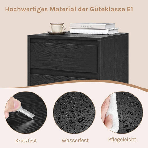 Rootz Roll Container - File Cabinet - Printer Cabinet - Secure Storage - Black - 40x56x40cm