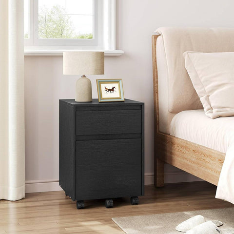 Rootz Roll Container - File Cabinet - Printer Cabinet - Secure Storage - Black - 40x56x40cm